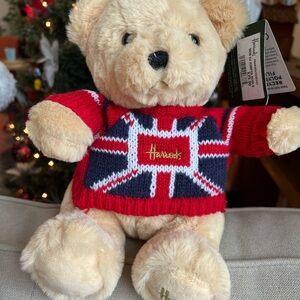NWT Harrods Teddy Bear with Red and Blue Sweater